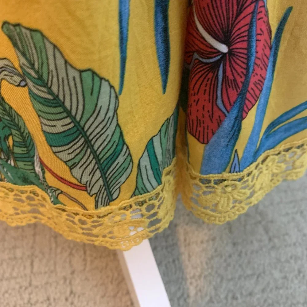 Colorful Solitaire Maxi Skirt with Lace Detail - Picture 4 of 6